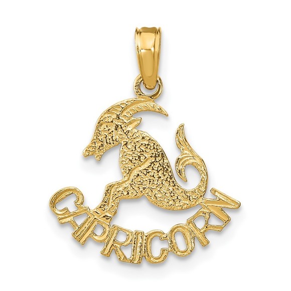 Million Charms 10k Yellow Gold Small CAPRICORN Zodiac Charm Pendant